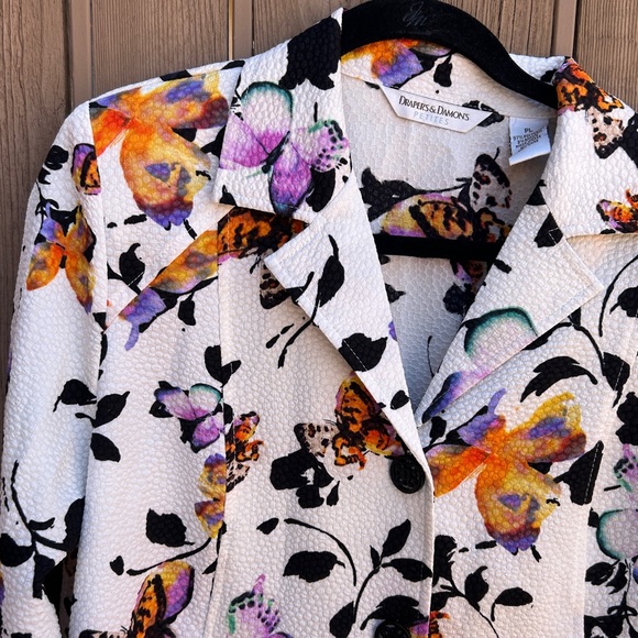 Butterfly Pattern Jacket White PL - Picture 3 of 6